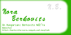 nora berkovits business card